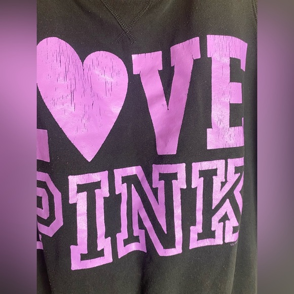 Pink Victoria's Secret Black and Purple Sweater Womens Large Long Sleeve - Picture 3 of 6